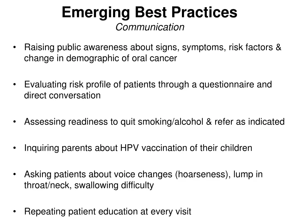 emerging best practices communication