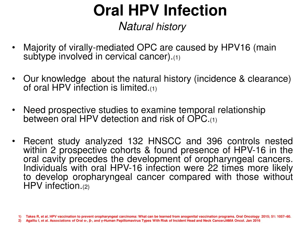 oral hpv infection nat ural history