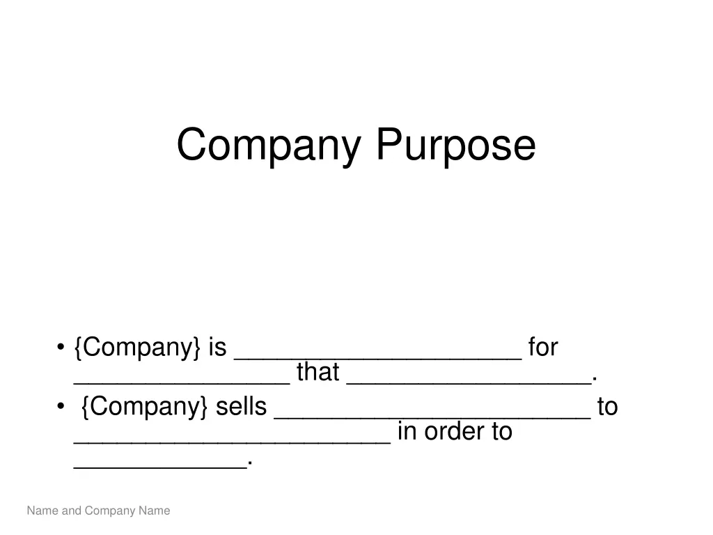 company purpose