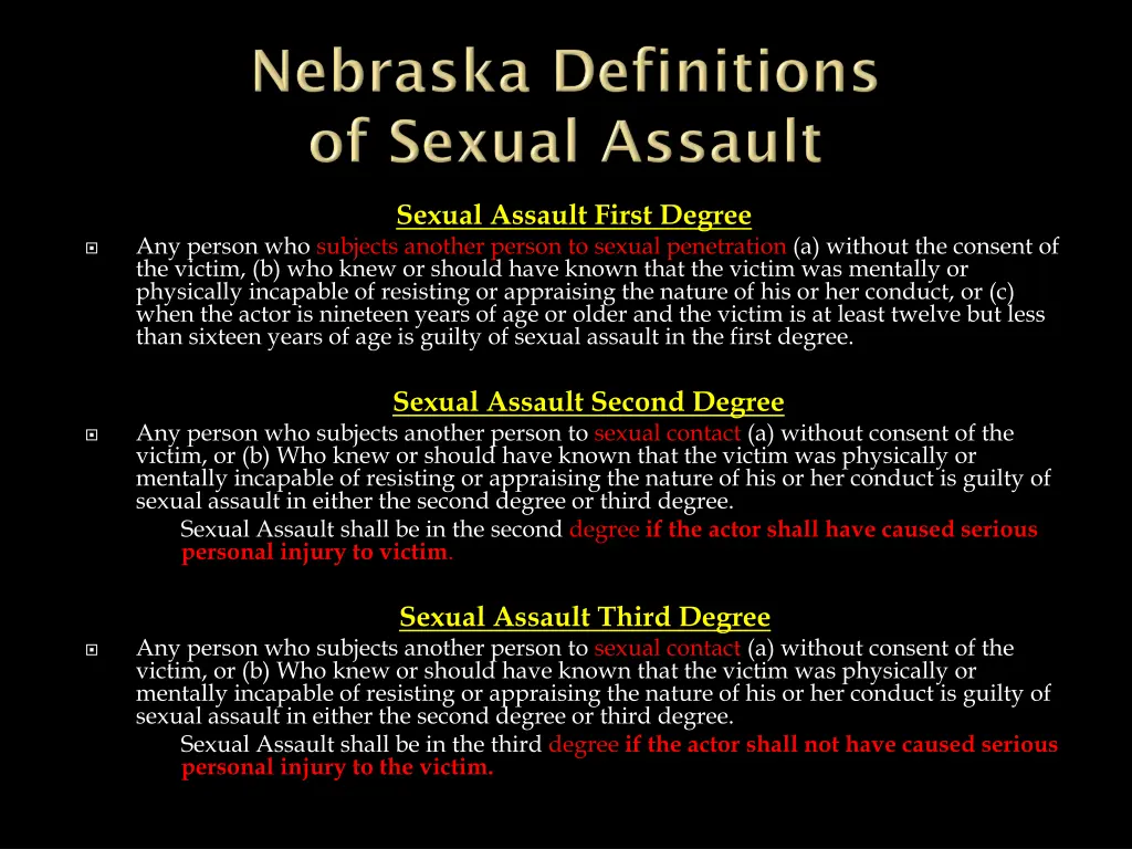 sexual assault first degree