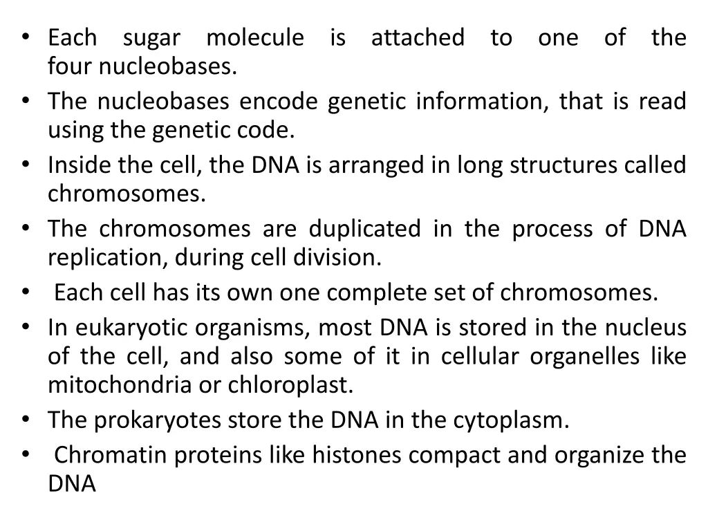 each four nucleobases the nucleobases encode