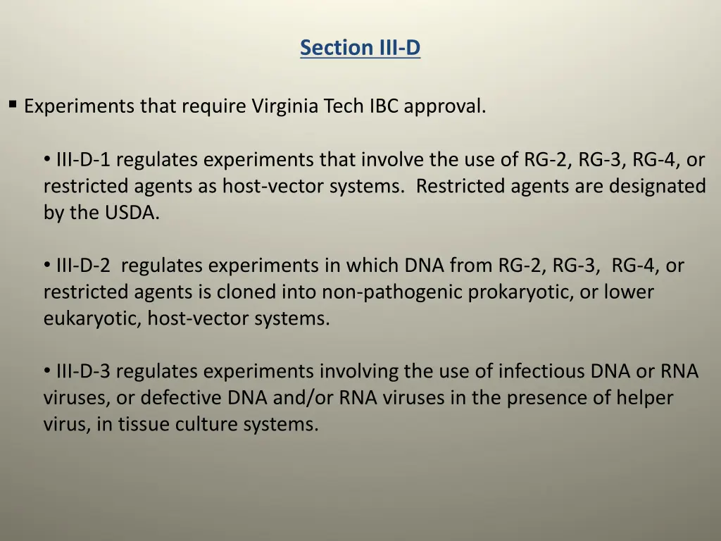 section iii d