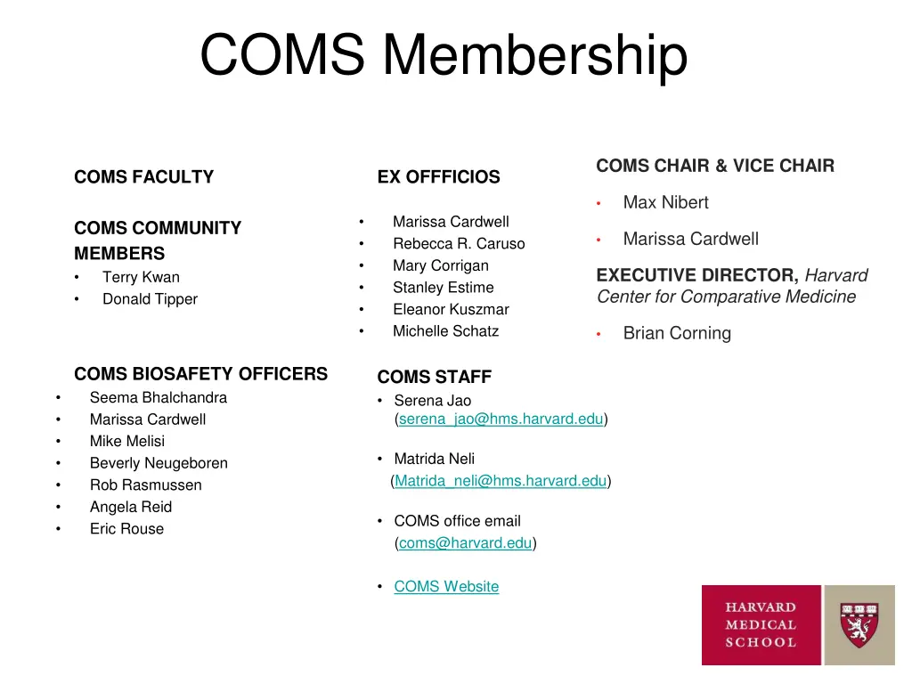 coms membership