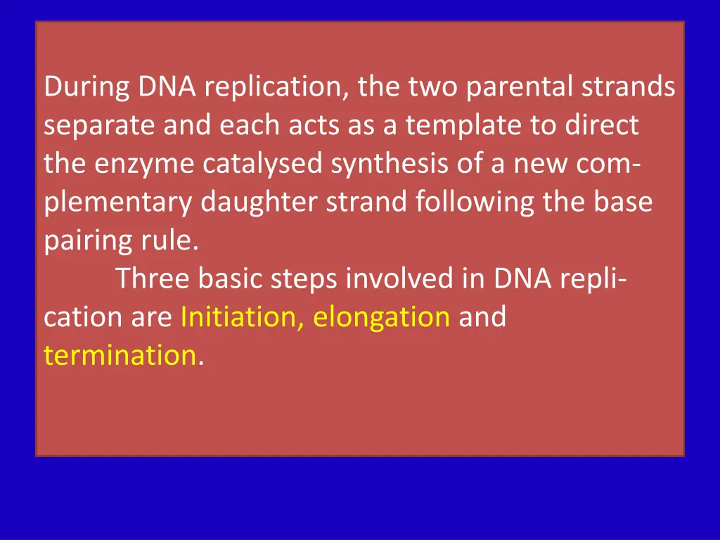 during dna replication the two parental strands