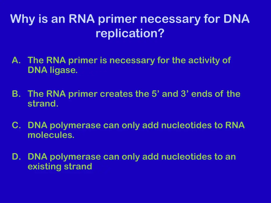 why is an rna primer necessary for dna replication