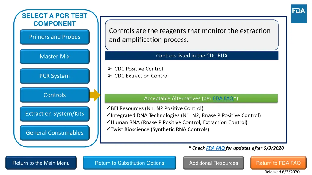 select a pcr test component 4