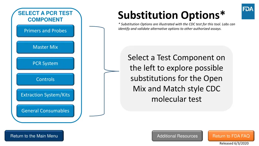 select a pcr test component