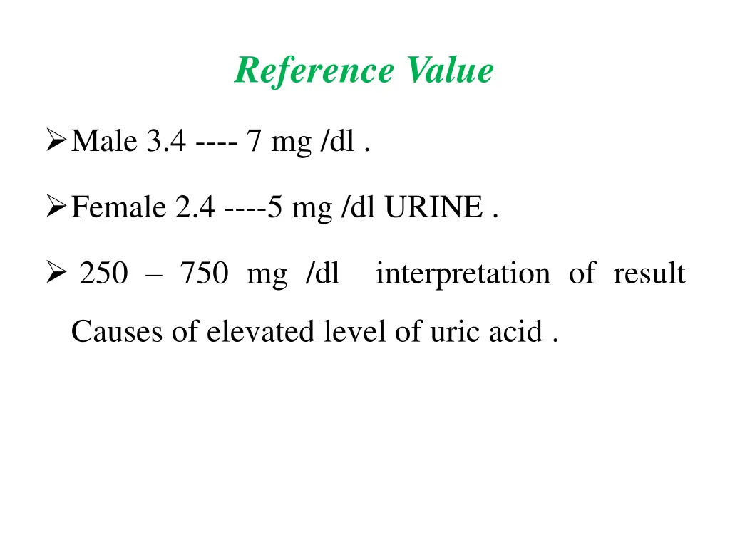 reference value