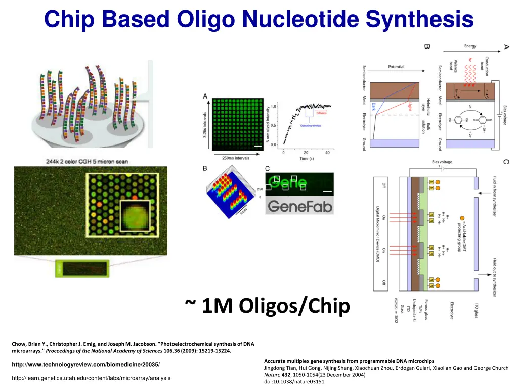 chip based oligo nucleotide synthesis