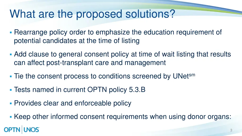 what are the proposed solutions