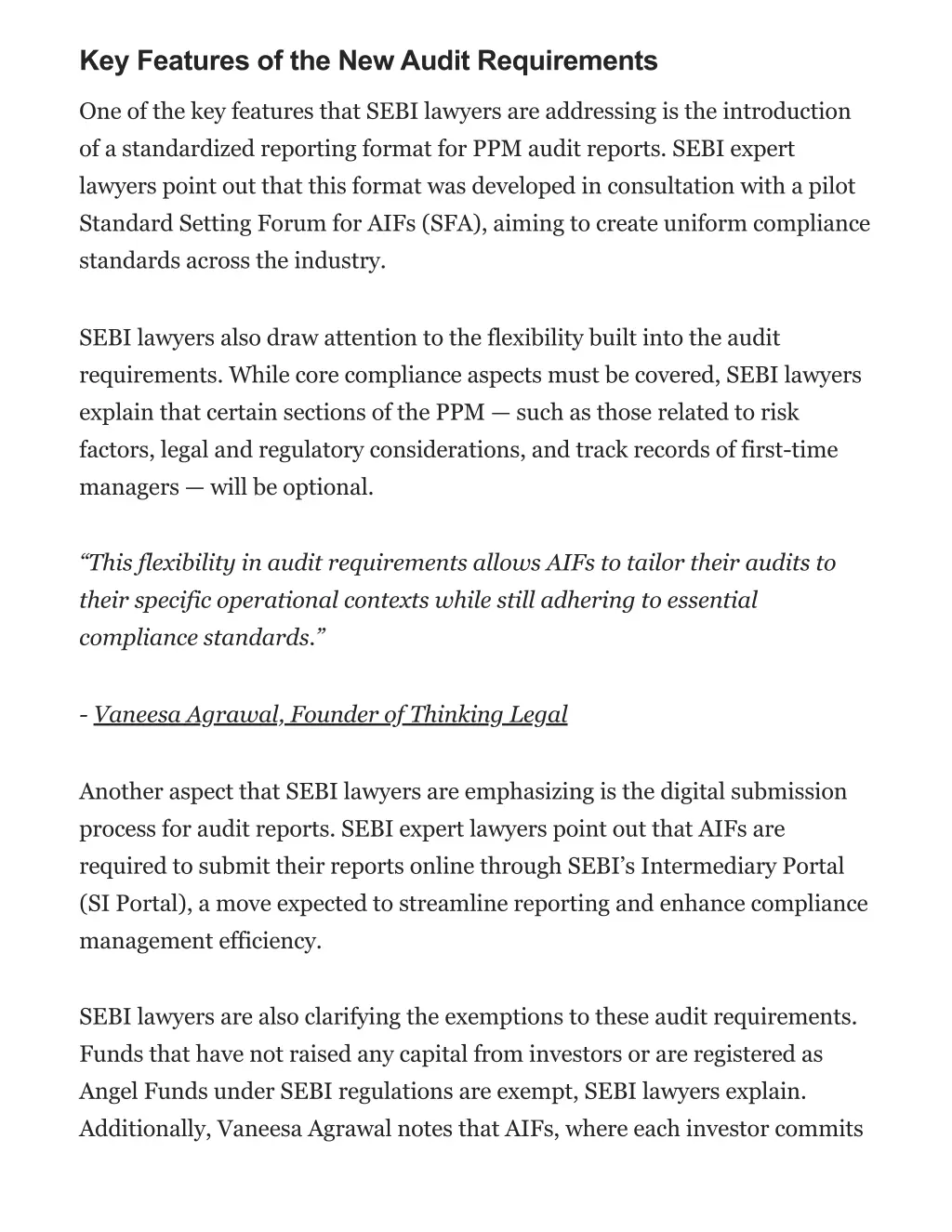 key features of the new audit requirements