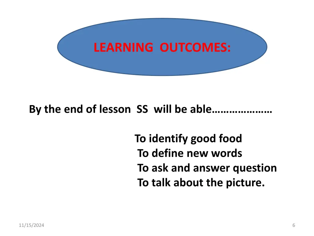 learning outcomes