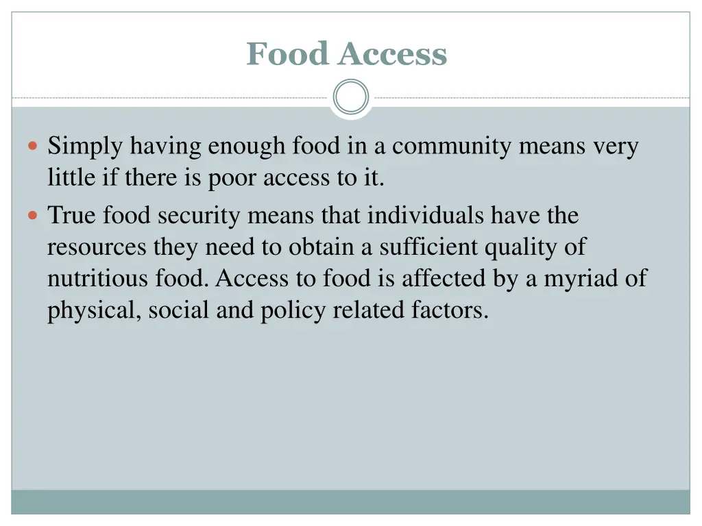 food access