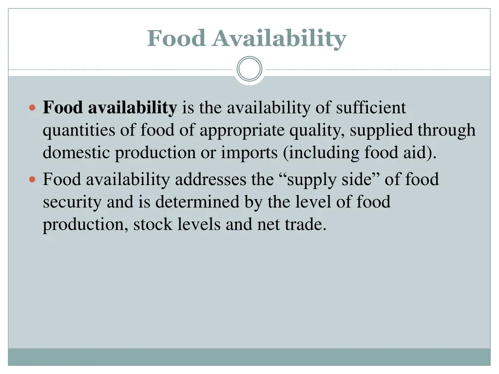 food availability