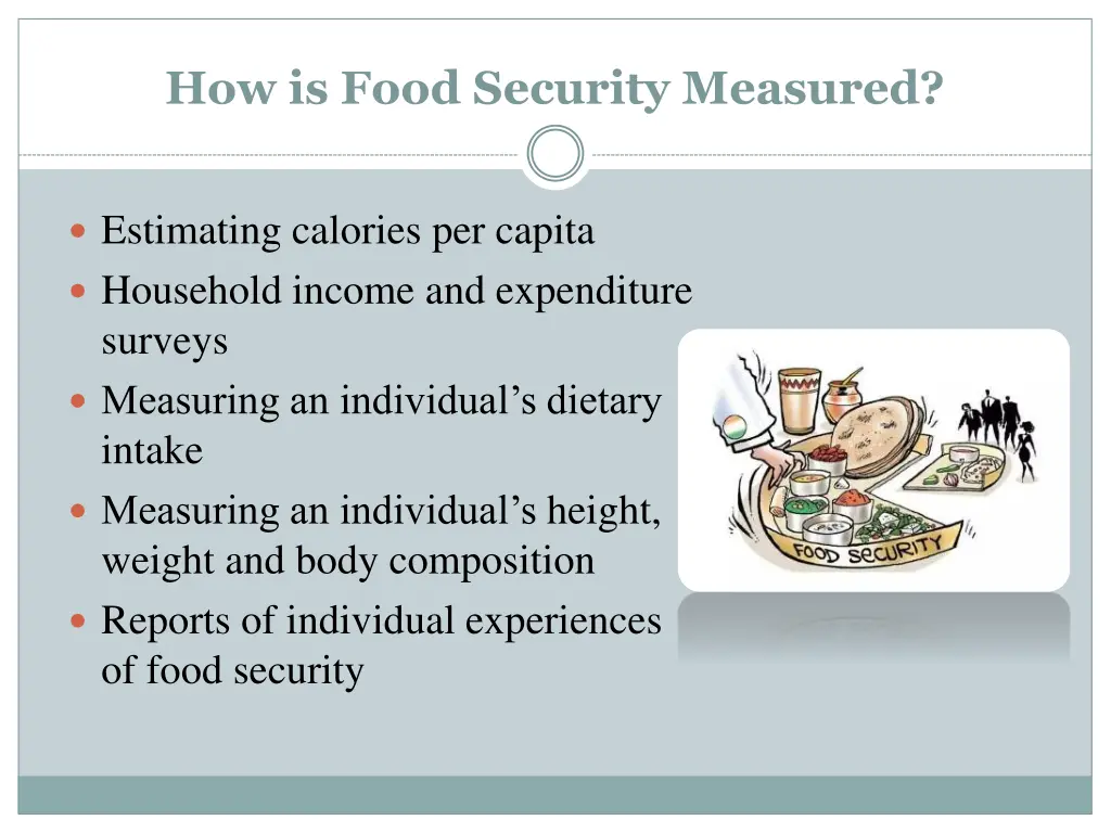 how is food security measured