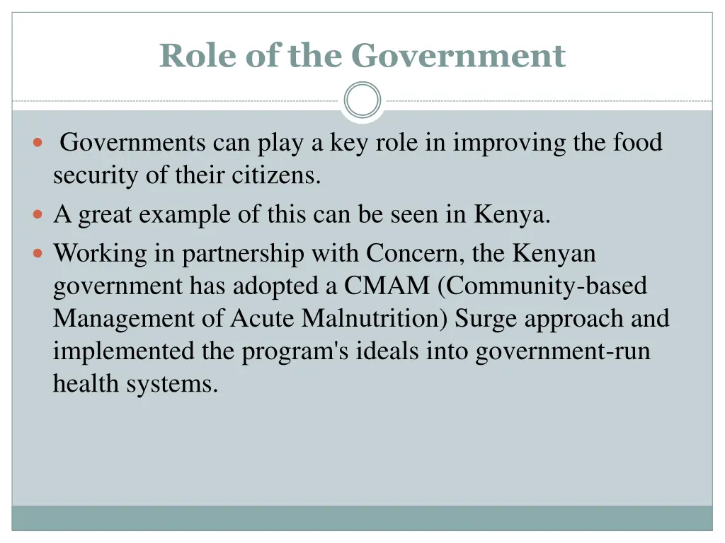 role of the government