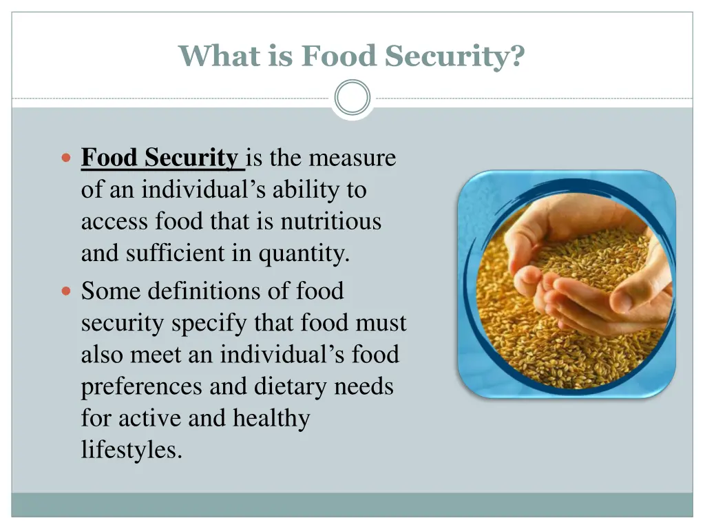 what is food security