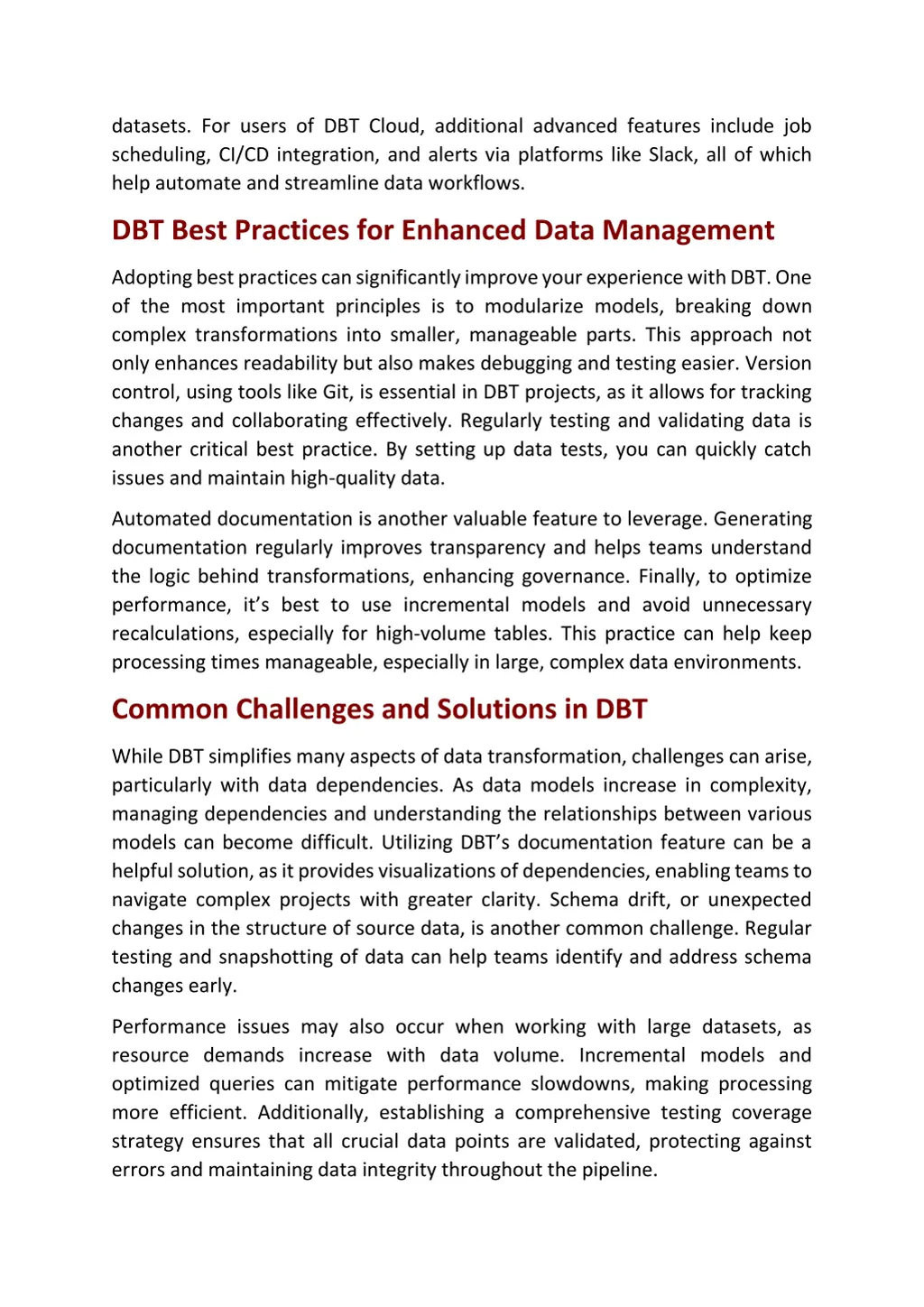 datasets for users of dbt cloud additional