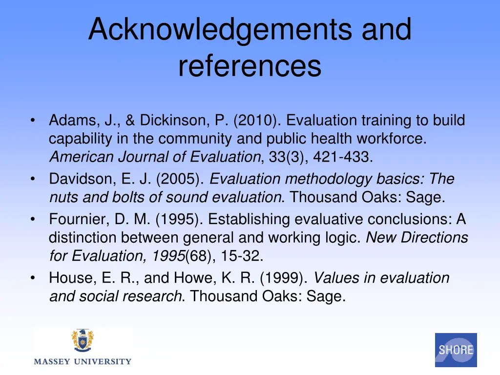 acknowledgements and references