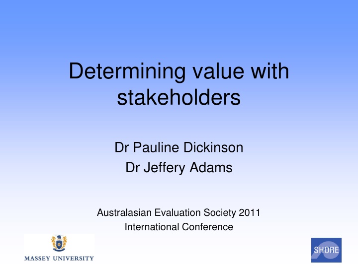 determining value with stakeholders