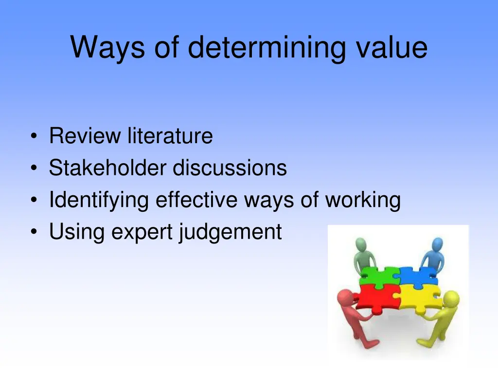 ways of determining value