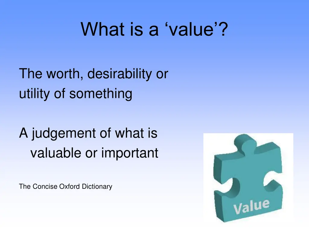 what is a value