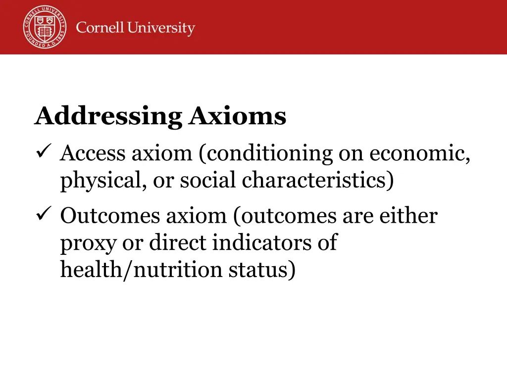 addressing axioms access axiom conditioning