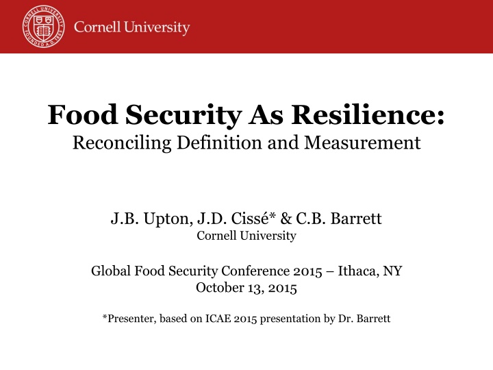 food security as resilience reconciling