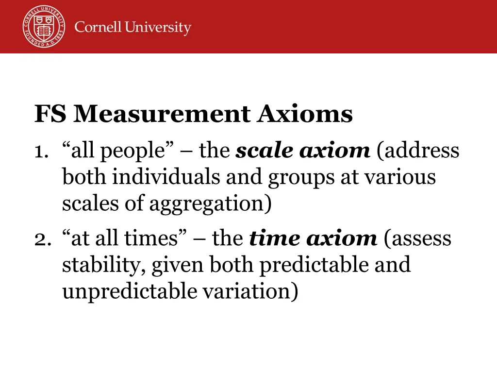 fs measurement axioms 1 all people the scale