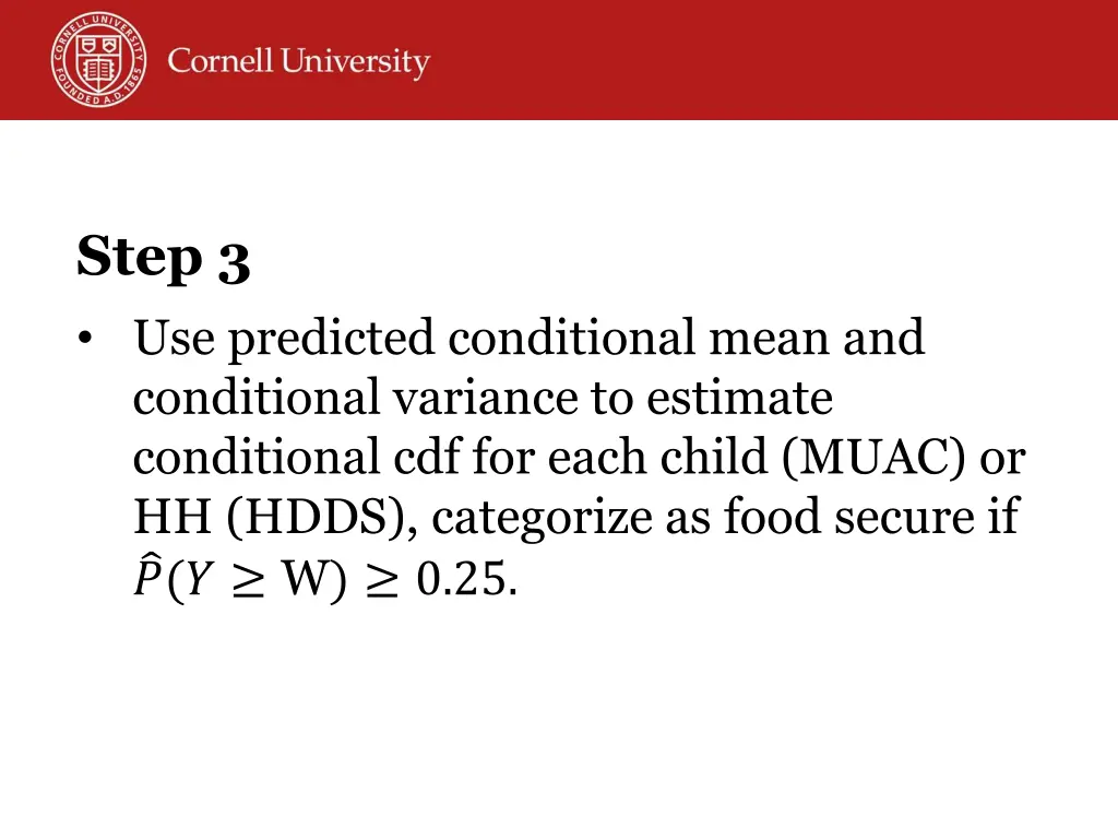 step 3 use predicted conditional mean