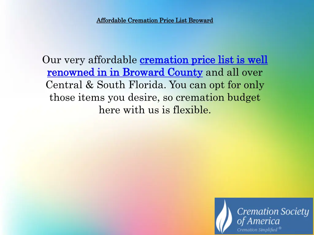 affordable cremation price list broward