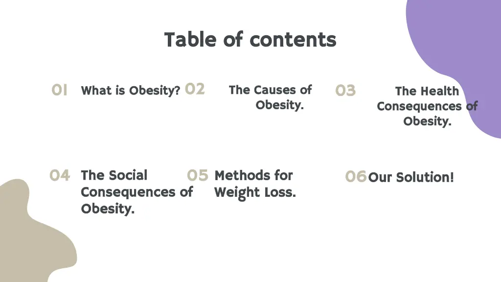 table of table of content