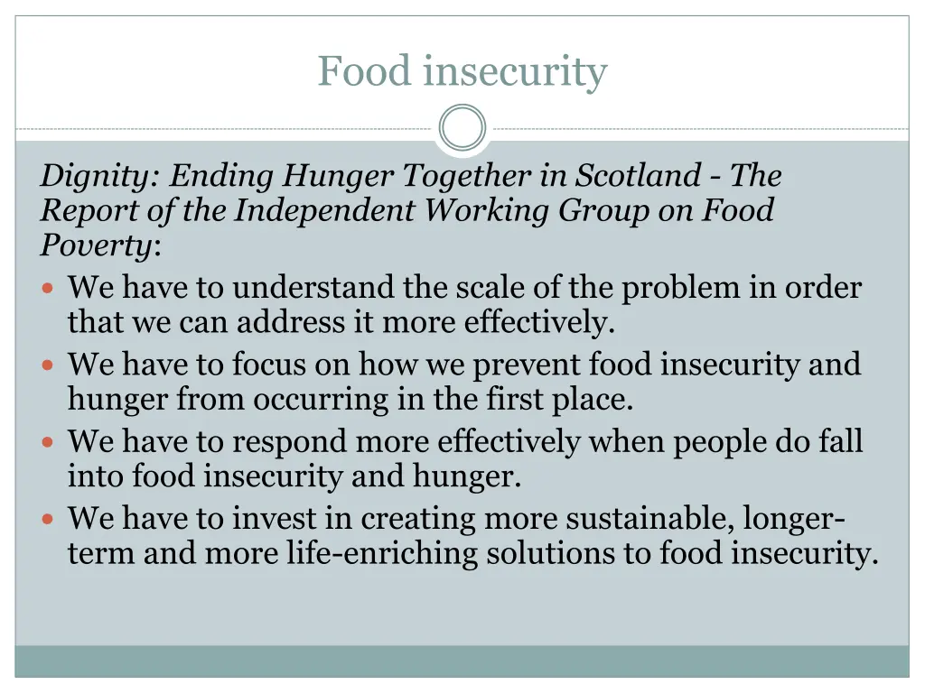 food insecurity