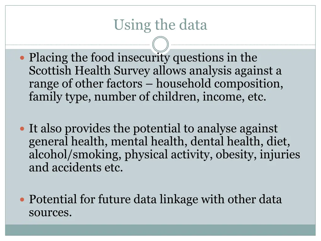 using the data