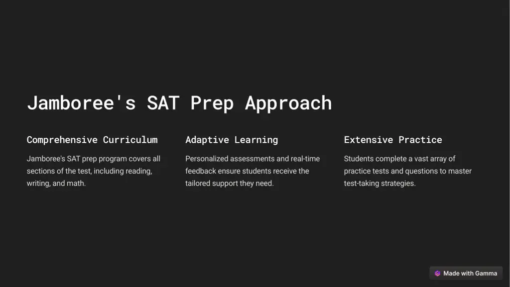 jamboree s sat prep approach