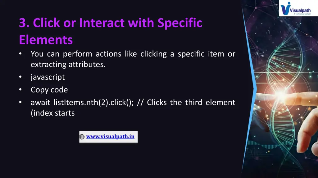 3 click or interact with specific elements