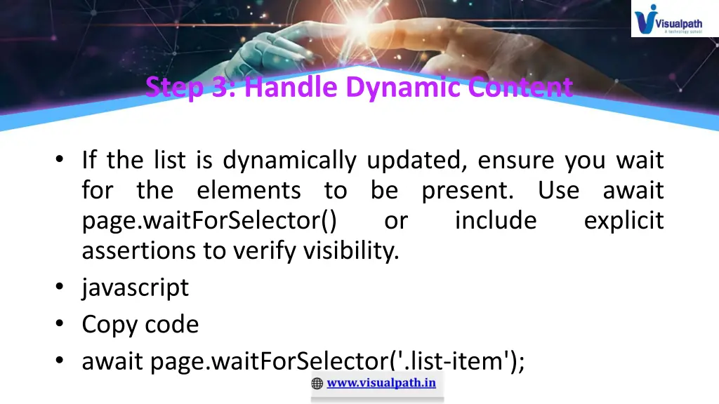 step 3 handle dynamic content