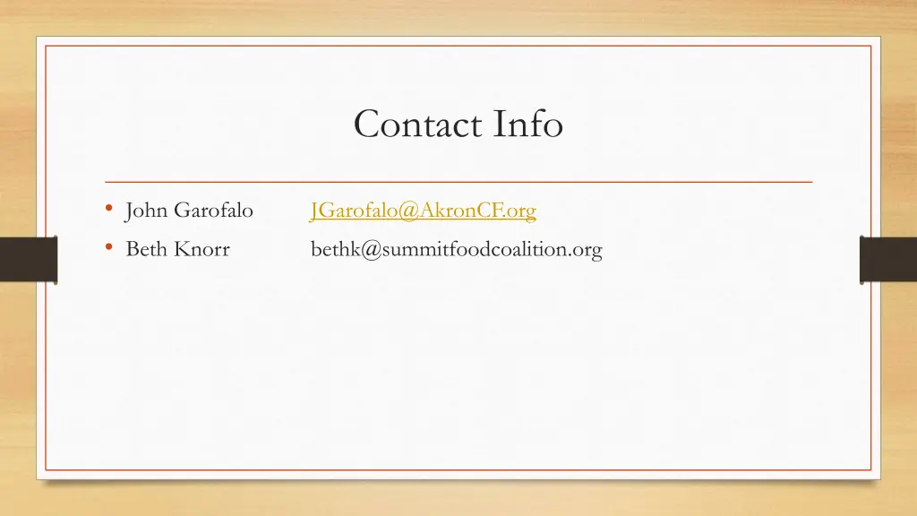 contact info