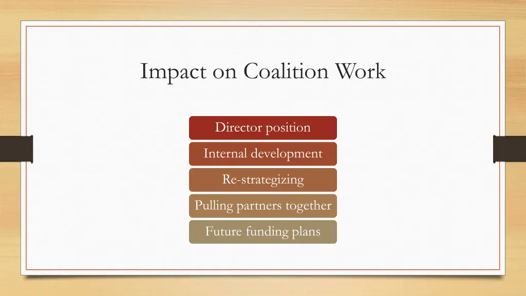 impact on coalition work