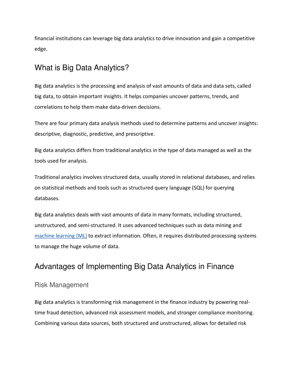 financial institutions can leverage big data