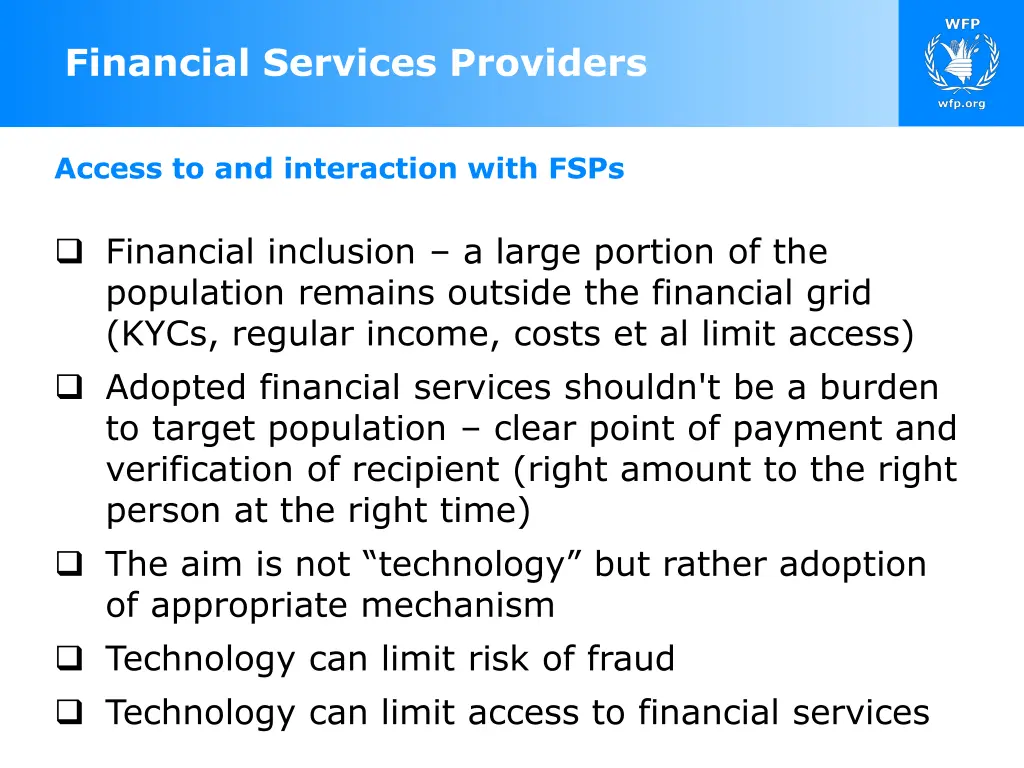 financial services providers