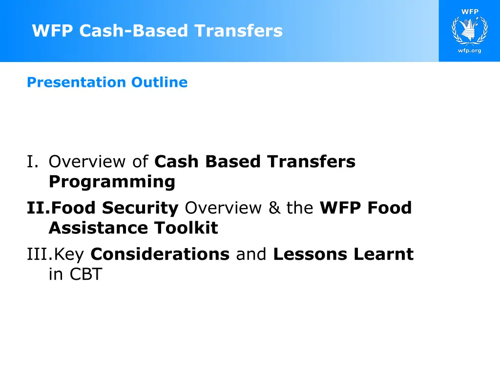 wfp cash based transfers