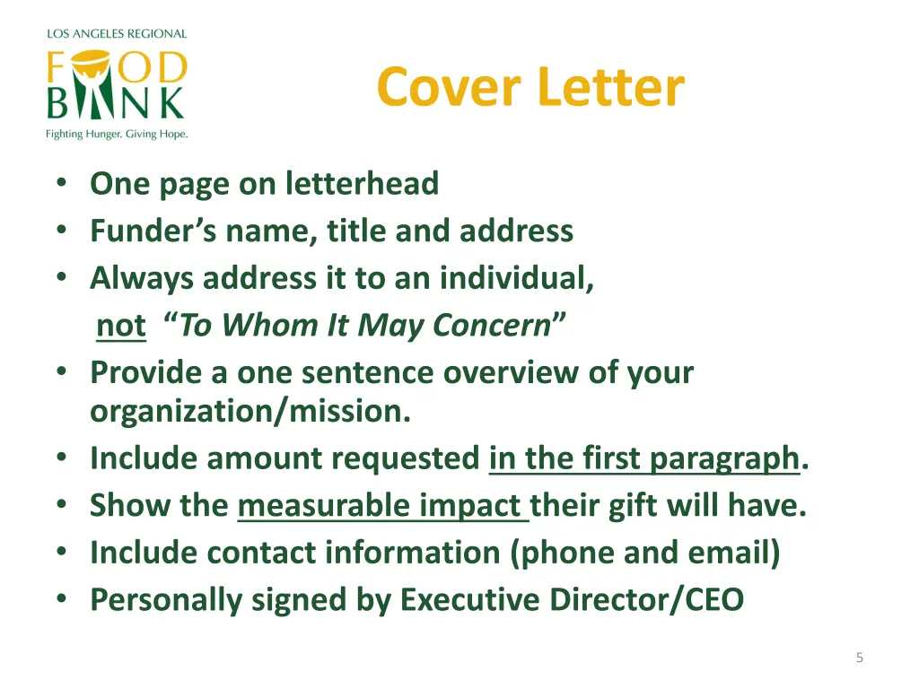 cover letter