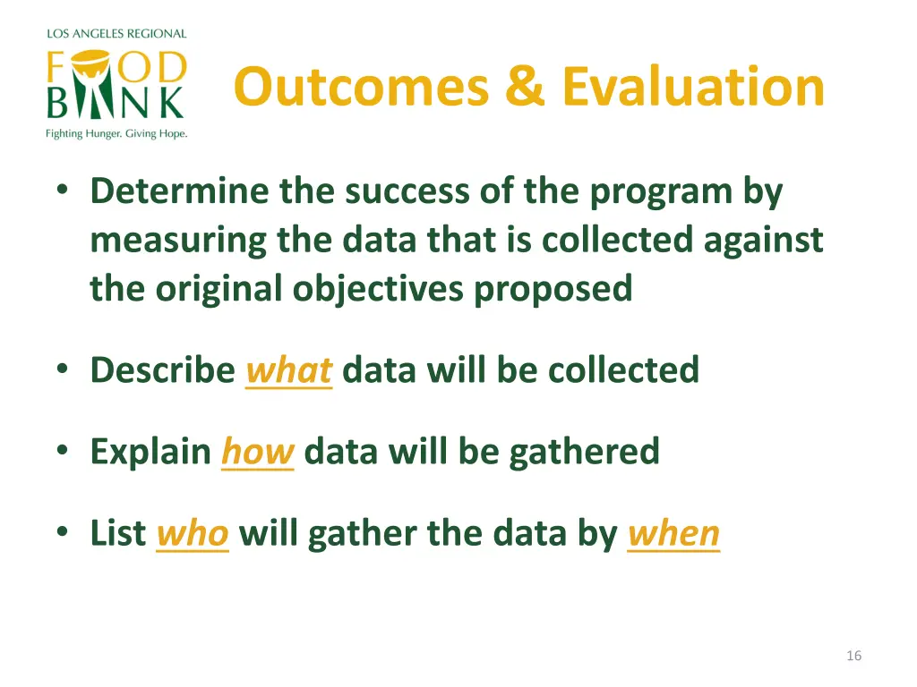 outcomes evaluation