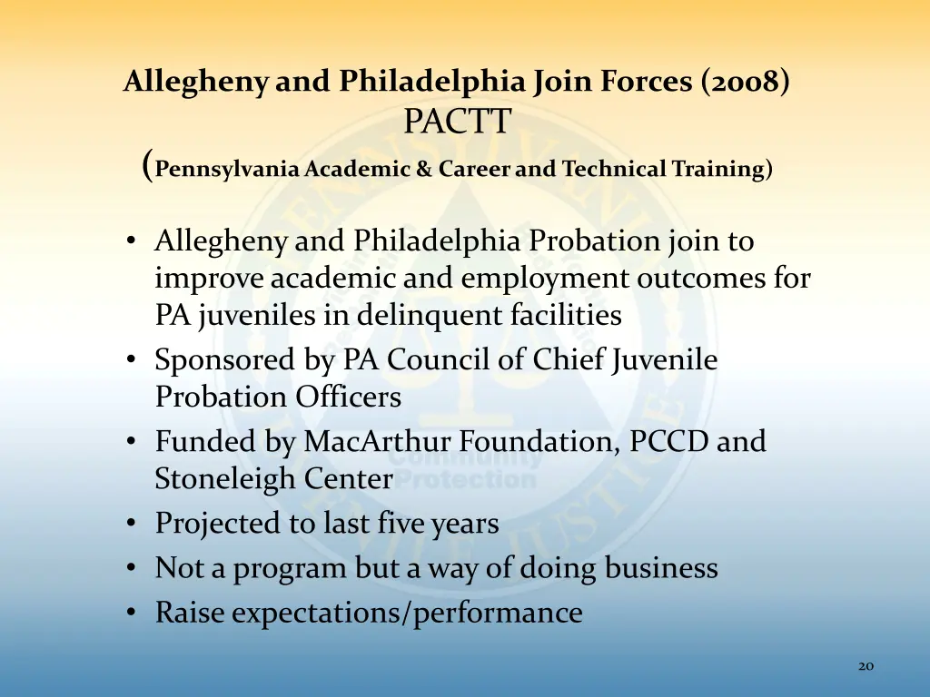 allegheny and philadelphia join forces 2008 pactt