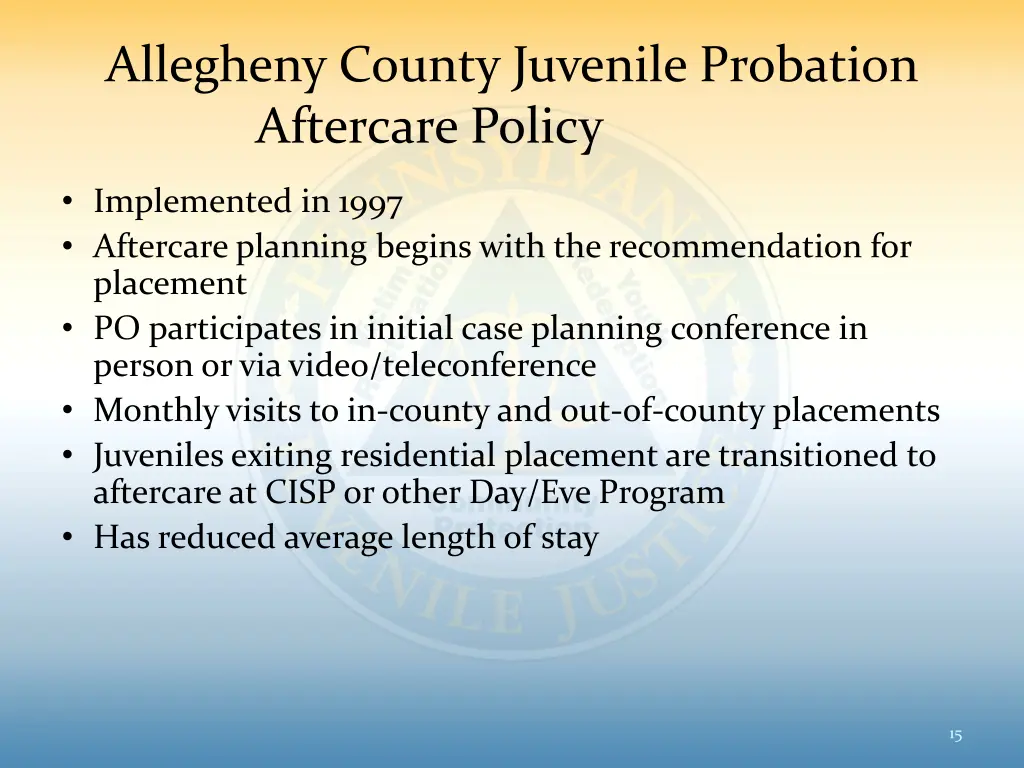 allegheny county juvenile probation aftercare