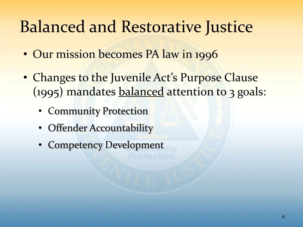 balanced and restorative justice