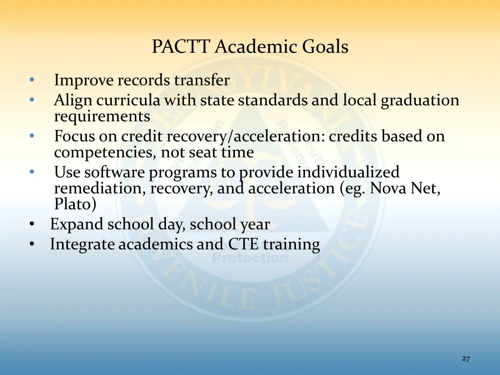 pactt academic goals