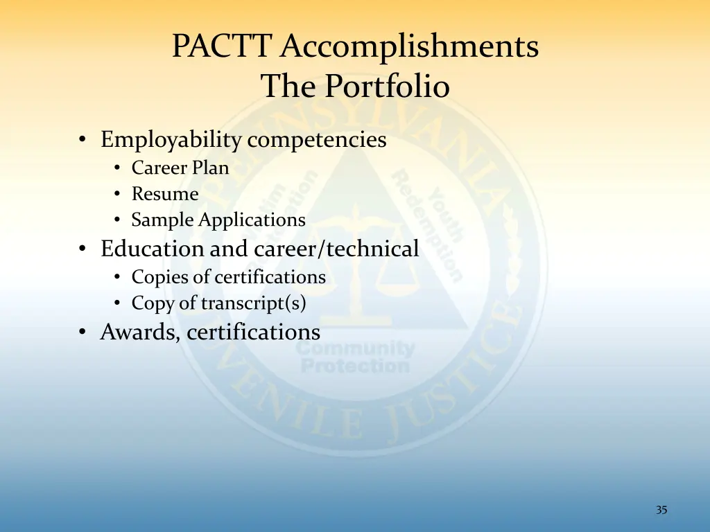 pactt accomplishments the portfolio