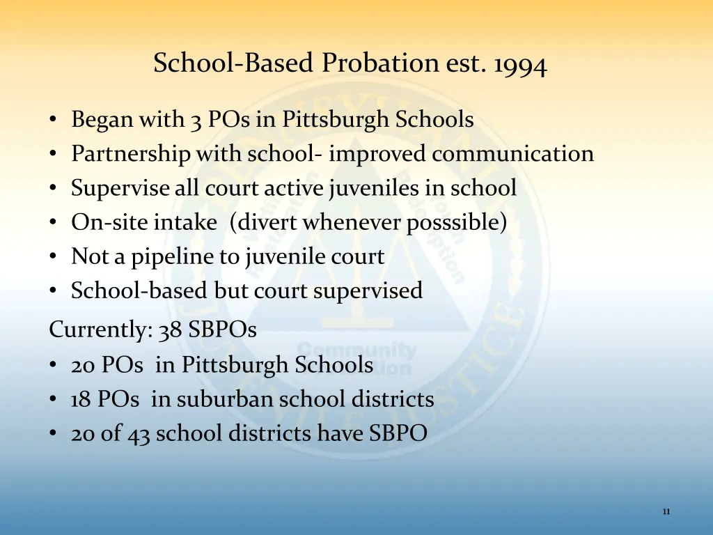 school based probation est 1994